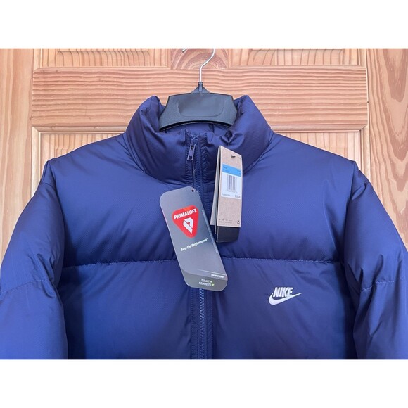Nike Sportswear Club Primaloft Therma-FIT Puffer Jacket Navy Size M FB7368-410 - Picture 2 of 9